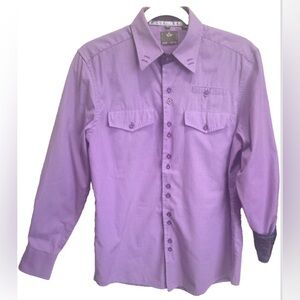 Men's or (unisex) Bertone Fashion Wear Light Purple Button Down Shirt Size S